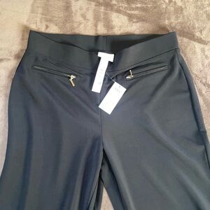 Chico's Pull On Stretch Linen Blend Pants - Black, Wide Leg, Size 2, NWT ($89)